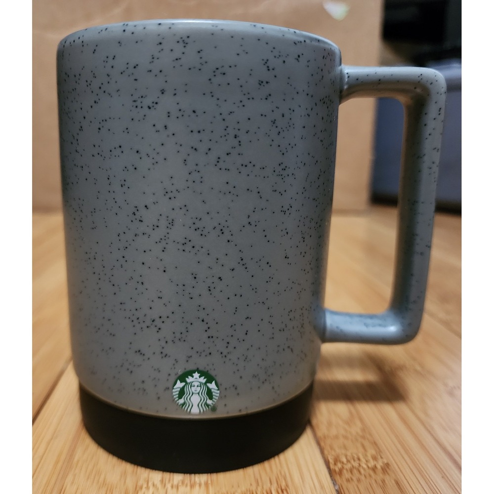 Starbucks Coffee Travel Mug Speckled Gray 14 Oz Ceramic Silicone Base Lid 2021
